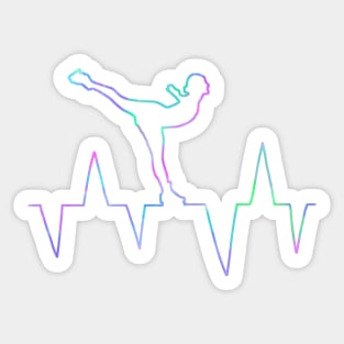 Neon ice skater heartbeat Sticker